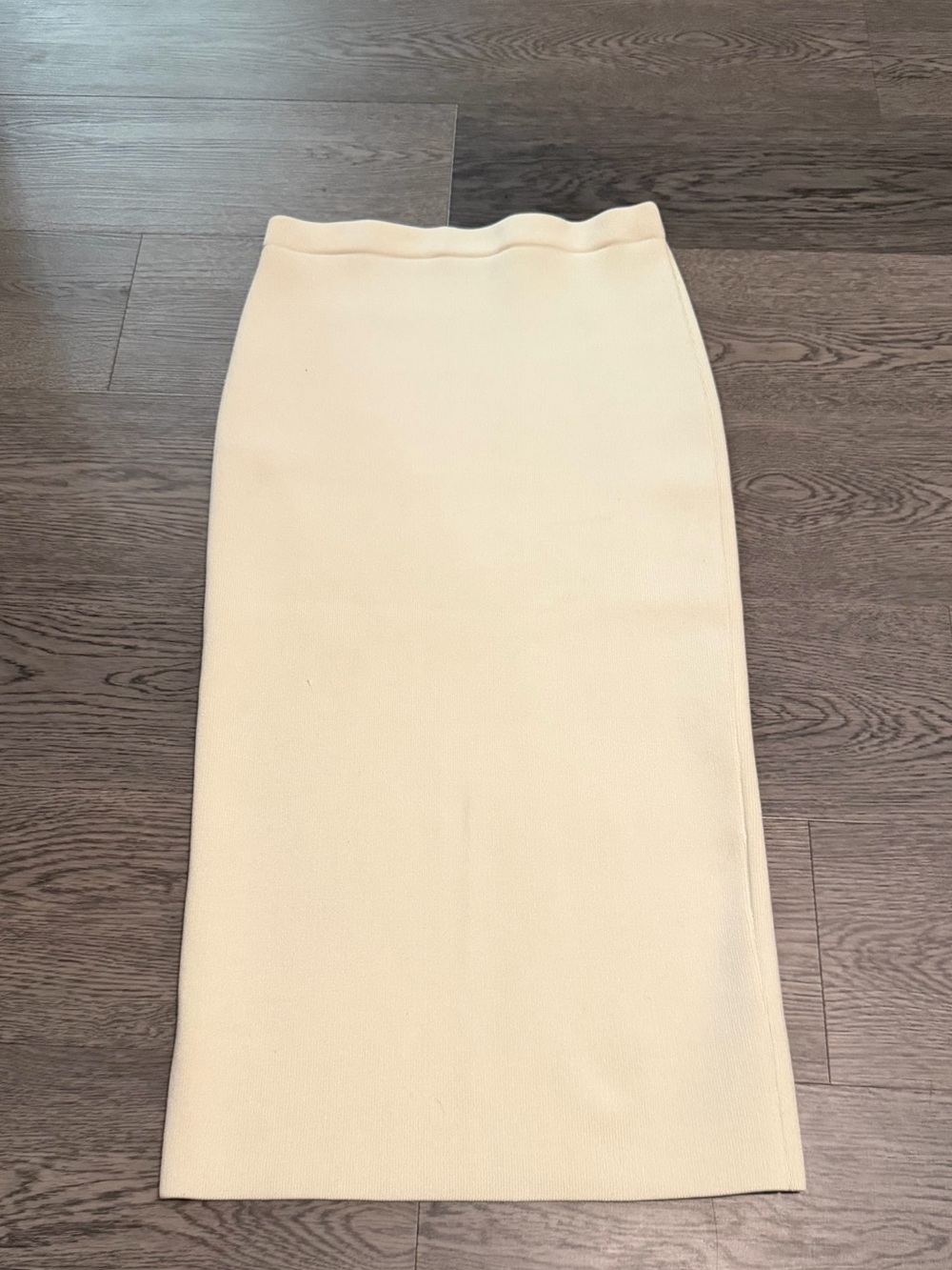 Zara Cream High-Waist Midi Pencil Skirt